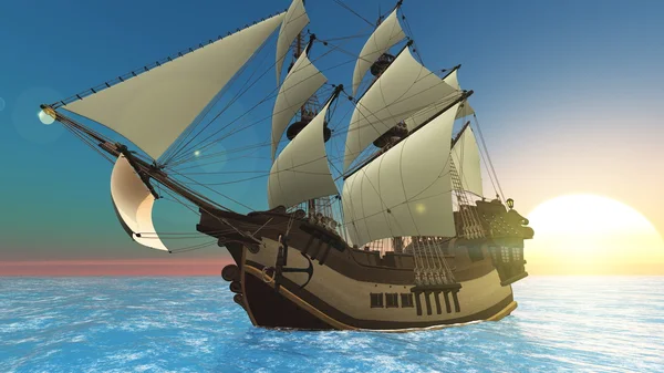 Rendering 3D CG di una barca a vela — Foto Stock