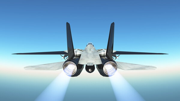 3D CG визуализация истребителя
