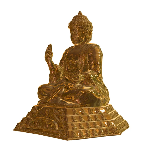 3D-s cg visszaadás-ból egy Buddha-szobor — Stock Fotó