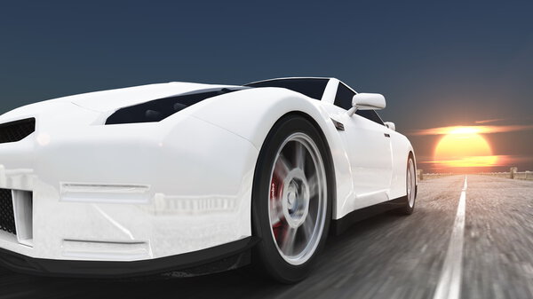 3D CG rendering of a sports car