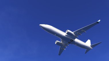 bir uçağın 3d cg işleme