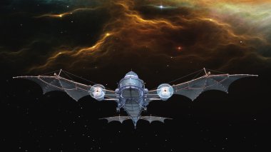 bir uzay gemisi 3d cg render