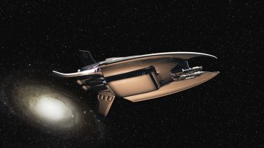bir uzay gemisi 3d cg render