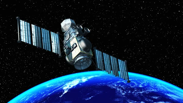 Rendering 3D CG del satellite artificiale — Foto Stock