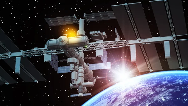 3D CG rendering of man-made satellite — Stock Photo, Image