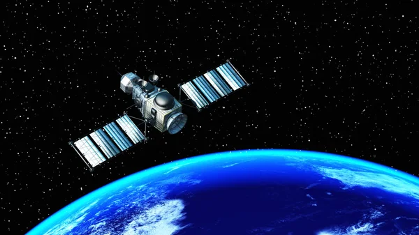 Rendering 3D CG del satellite artificiale — Foto Stock