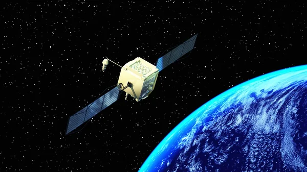 3D CG rendering of man-made satellite — Stock Photo, Image