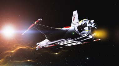 bir uzay gemisi 3d cg render