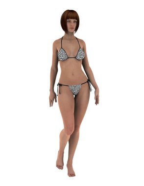 genç bir kadının 3d cg işleme