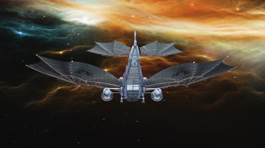 bir uzay gemisi 3d cg render