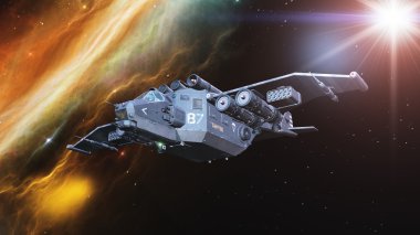 bir uzay gemisi 3d cg render