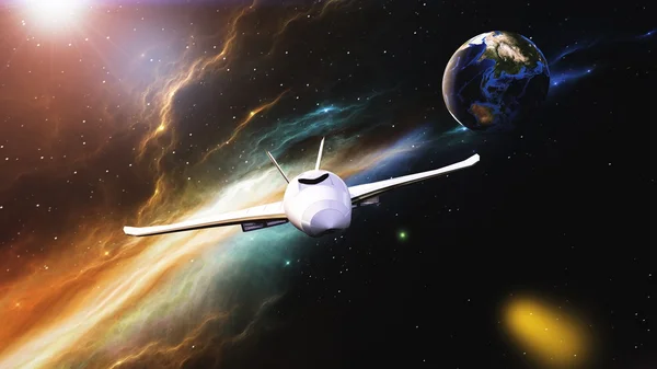 3D cg återgivning av ett rymdskepp — Stockfoto