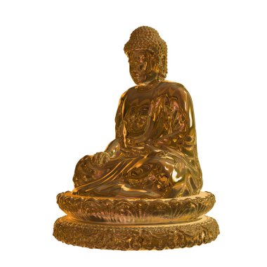 bir Buda heykelinin 3d cg işleme