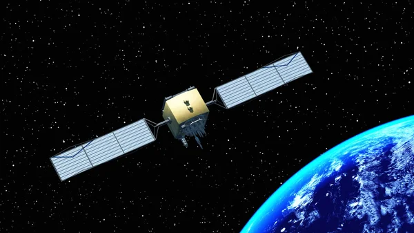 Rendering 3D CG del satellite artificiale — Foto Stock