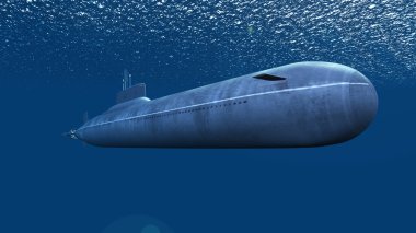 bir denizaltı 3d cg render
