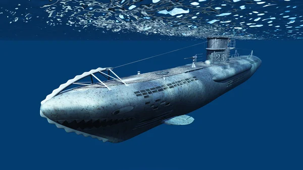 3D-s cg visszaadás-ból egy tengeralattjáró — Stock Fotó