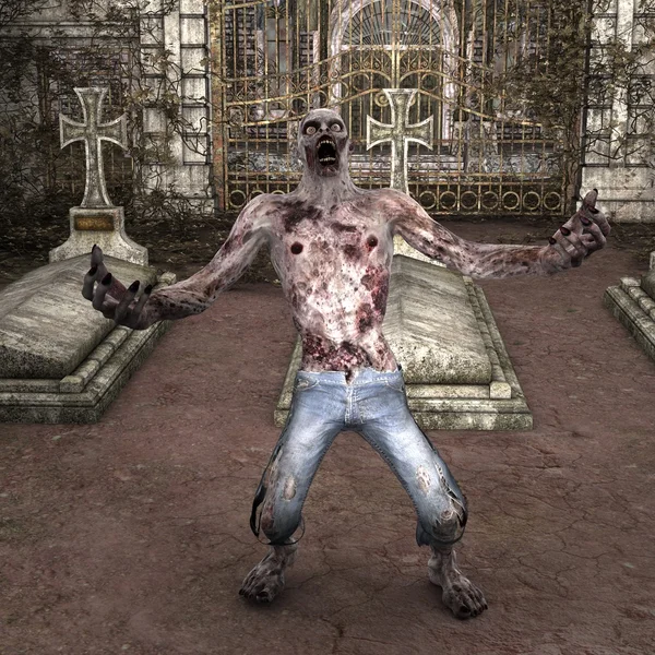3D CG representación de un zombie — Foto de Stock