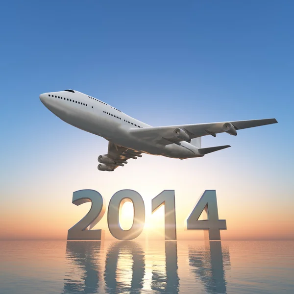 3D CG renderização de 2014 e avião — Fotografia de Stock