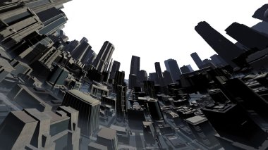 3D CG rendering of cityscape clipart