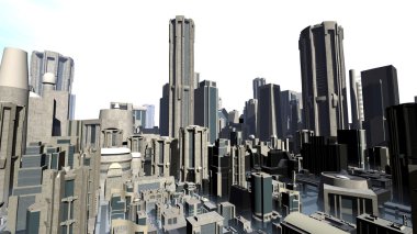 3D CG rendering of cityscape  clipart