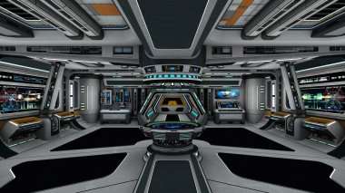 Uzay istasyonunun 3d cg görüntülemesi