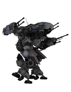 bir savaş robotu 3d cg render