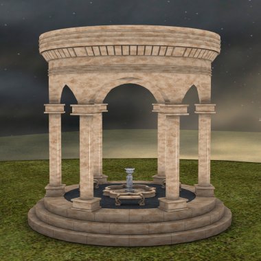 bir çeşme 3d cg render