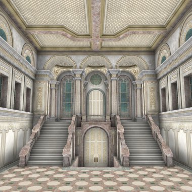 Avrupa tarzı binanın 3d cg işleme 