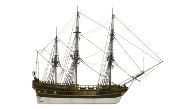 bir yelkenli tekne 3d cg render