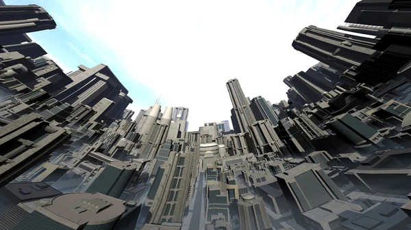 3D cg-rendering av stadsbilden — Stockfoto