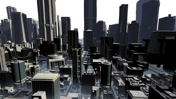 3D CG візуалізація міського пейзажу — стокове фото
