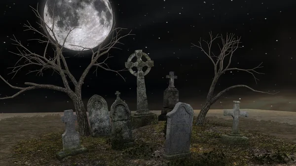 3D CG рендеринг кладбища — стоковое фото