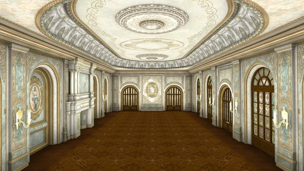 Renderowania 3D cg grand Hall — Zdjęcie stockowe