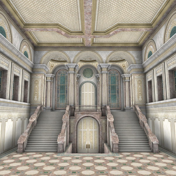 3D CG rendering of European-style building 