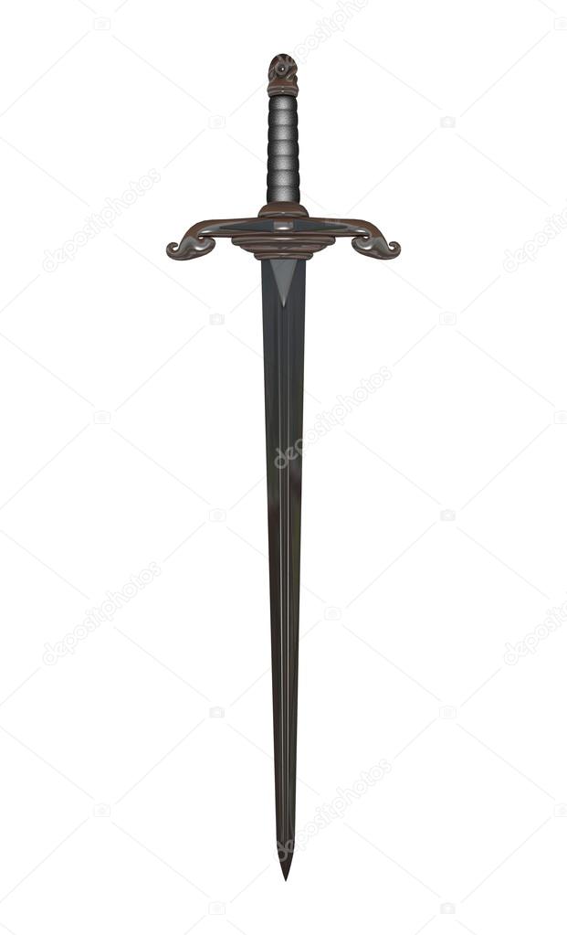 3D CG rendering of a sword