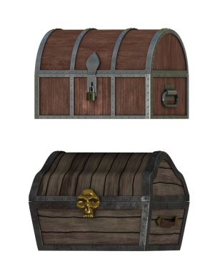 3d cg render bir hazine sandığı 