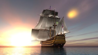 bir yelkenli tekne 3d cg render