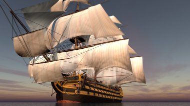 bir yelkenli tekne 3d cg render