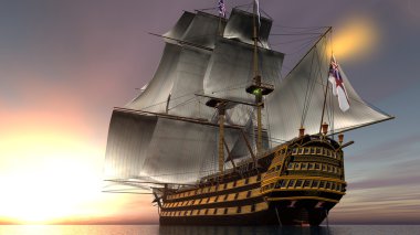 bir yelkenli tekne 3d cg render