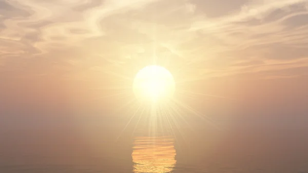 3D CG визуализация восхода солнца — стоковое фото