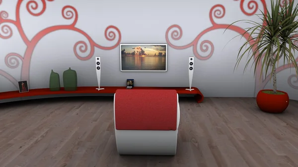 3D CG representación de una sala de estar —  Fotos de Stock