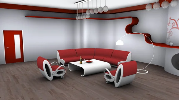 3D CG rendering of a living room — Stock Photo, Image