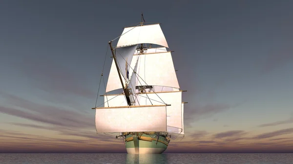 3D CG renderização de um barco à vela — Fotografia de Stock