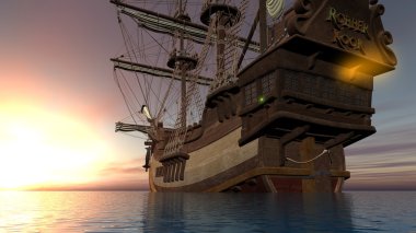 bir yelkenli tekne 3d cg render