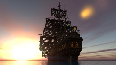 bir yelkenli tekne 3d cg render