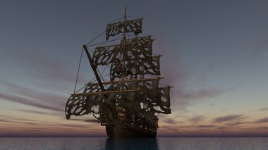 bir yelkenli tekne 3d cg render