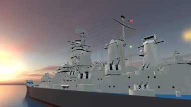 aegis donanımlı destroyer 3d cg render 