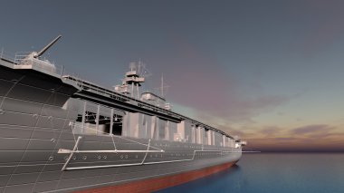 aegis donanımlı destroyer 3d cg render 