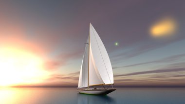 bir yat 3d cg render