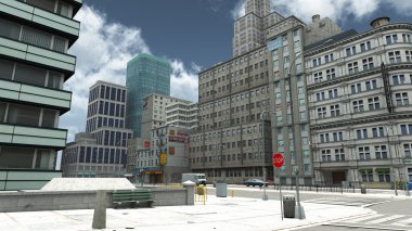 cityscape 3d cg render